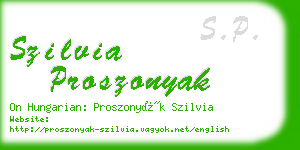 szilvia proszonyak business card